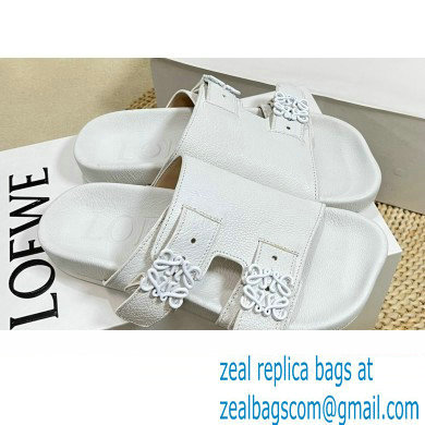 Loewe Ease Women/Men slides in goatskin White 2024