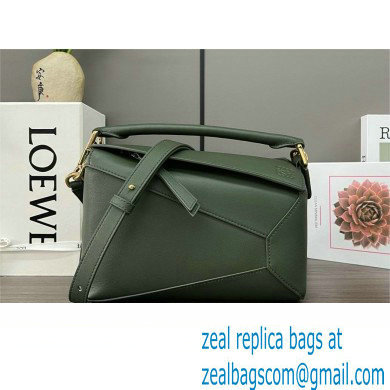 Loewe Mini Puzzle bag in classic calfskin bottle green 2024
