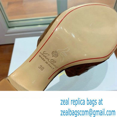 Loro Piana HEEL 8cm ostrich pattern leather summer charms mules coffee 2024