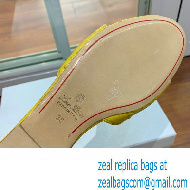 Loro Piana HEEL 8cm ostrich pattern leather summer charms mules yellow 2024