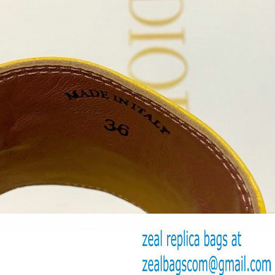 Loro Piana HEEL 8cm ostrich pattern leather summer charms mules yellow 2024