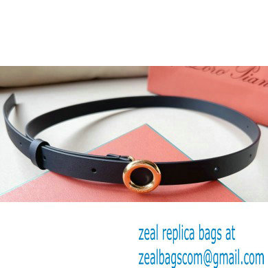 Loro Piana Width 2cm Ghiera Leather Belt Black/Gold