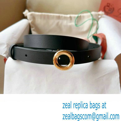 Loro Piana Width 2cm Ghiera Leather Belt Black/Gold