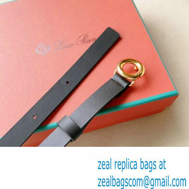 Loro Piana Width 2cm Ghiera Leather Belt Black/Gold