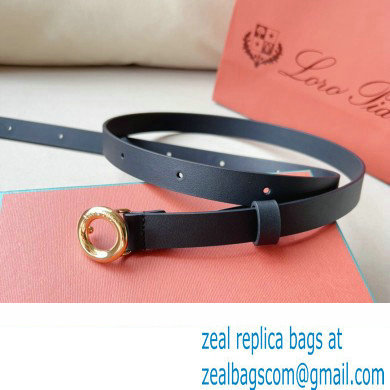 Loro Piana Width 2cm Ghiera Leather Belt Black/Gold