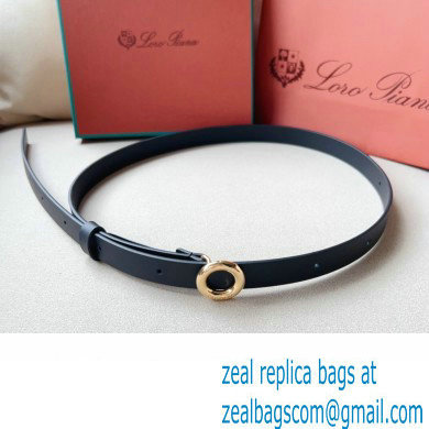 Loro Piana Width 2cm Ghiera Leather Belt Black/Gold