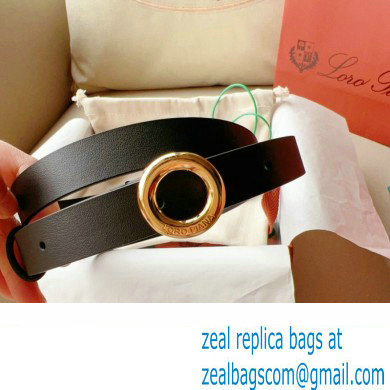 Loro Piana Width 2cm Ghiera Leather Belt Black/Gold