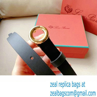 Loro Piana Width 2cm Ghiera Leather Belt Black/Gold
