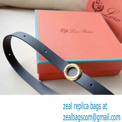 Loro Piana Width 2cm Ghiera Leather Belt Black/Gold