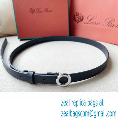 Loro Piana Width 2cm Ghiera Leather Belt Black/Silver