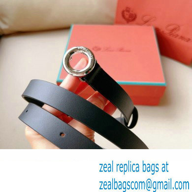Loro Piana Width 2cm Ghiera Leather Belt Black/Silver