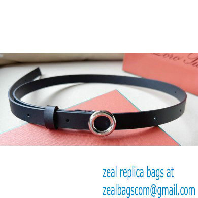 Loro Piana Width 2cm Ghiera Leather Belt Black/Silver