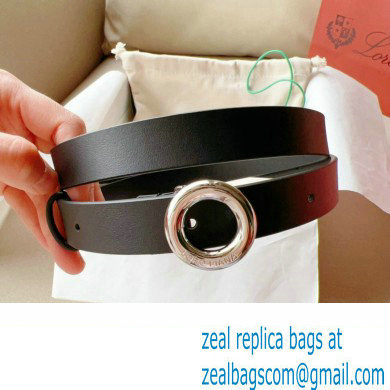 Loro Piana Width 2cm Ghiera Leather Belt Black/Silver