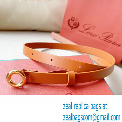 Loro Piana Width 2cm Ghiera Leather Belt Brown/Gold