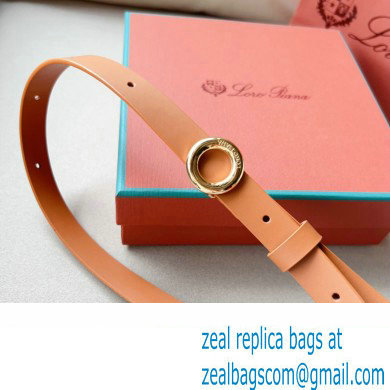 Loro Piana Width 2cm Ghiera Leather Belt Brown/Gold
