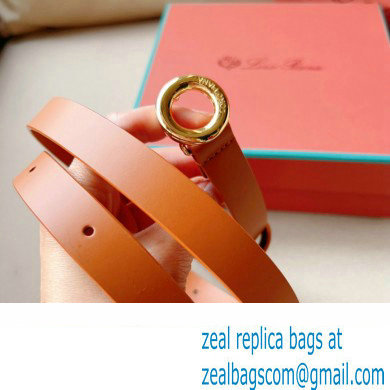 Loro Piana Width 2cm Ghiera Leather Belt Brown/Gold