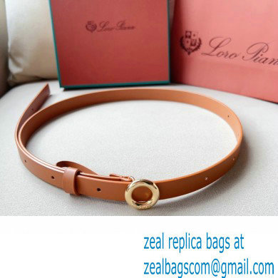 Loro Piana Width 2cm Ghiera Leather Belt Brown/Gold