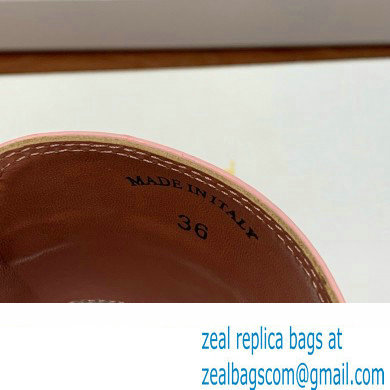 Loro Piana heel 8cm ostrich pattern leather summer charms mules pink 2024
