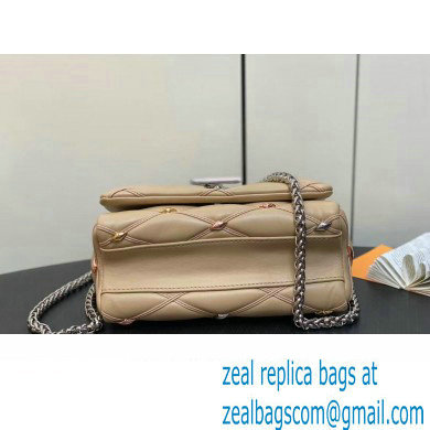Louis Vuitton Lambskin GO-14 MM Bag with metal studs M24151 Beige 2024