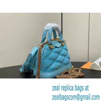 Louis Vuitton Lambskin Nano Alma Bag M83049 Lagoon Blue 2024