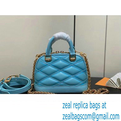 Louis Vuitton Lambskin Nano Alma Bag M83049 Lagoon Blue 2024