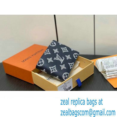 Louis Vuitton Monogram Shadow calfskin leather Multiple Wallet M83379 Ink Blue/White 2024