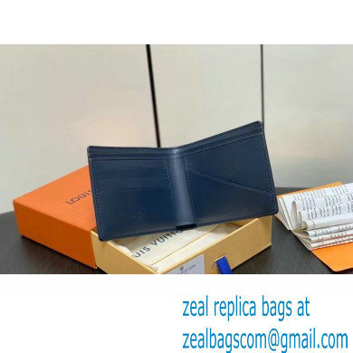 Louis Vuitton Monogram Shadow calfskin leather Multiple Wallet M83379 Ink Blue/White 2024