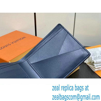 Louis Vuitton Monogram Shadow calfskin leather Multiple Wallet M83379 Ink Blue/White 2024