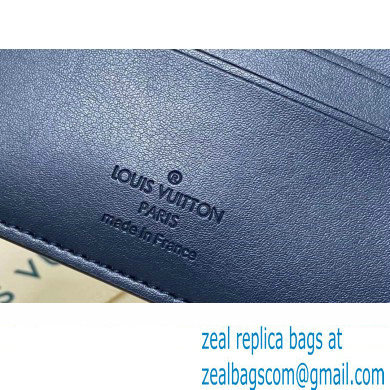 Louis Vuitton Monogram Shadow calfskin leather Multiple Wallet M83379 Ink Blue/White 2024