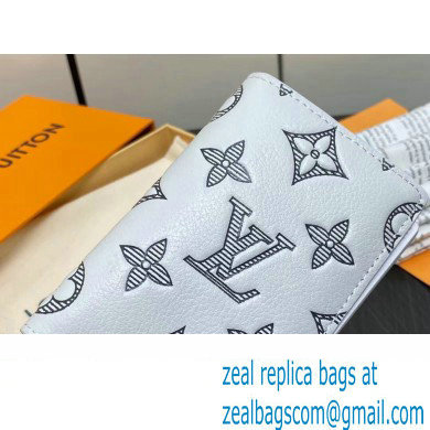 Louis Vuitton Monogram Shadow calfskin leather Pocket Organizer Wallet M83377 White/Navy 2024