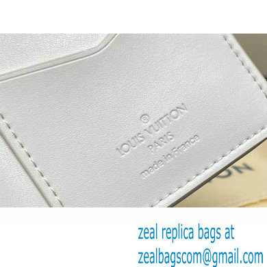 Louis Vuitton Monogram Shadow calfskin leather Pocket Organizer Wallet M83377 White/Navy 2024
