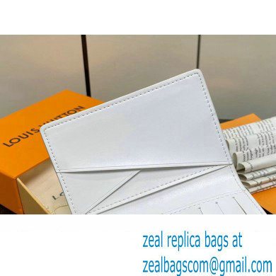 Louis Vuitton Monogram Shadow calfskin leather Pocket Organizer Wallet M83377 White/Navy 2024