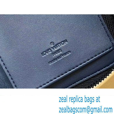 Louis Vuitton Monogram Shadow calfskin leather Zippy Vertical Wallet M83381 Ink Blue/White 2024