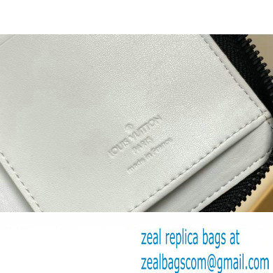 Louis Vuitton Monogram Shadow calfskin leather Zippy Vertical Wallet M83381 White/Navy 2024