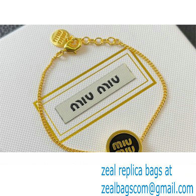 Miu Miu Enameled metal bracelet black 2024