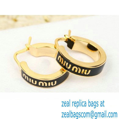 Miu Miu Enameled metal earrings black 2024