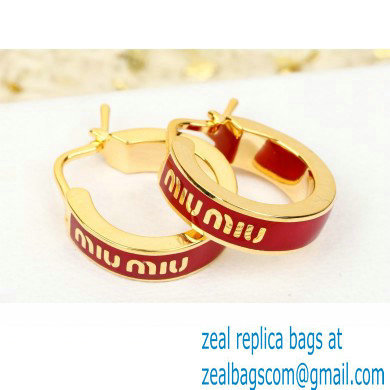Miu Miu Enameled metal earrings red 2024