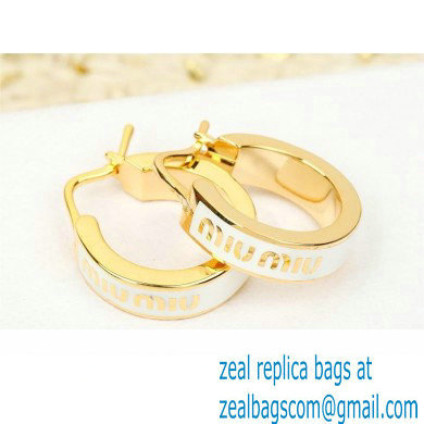 Miu Miu Enameled metal earrings white 2024