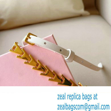 Miu Miu Width 1.5cm Metal Leather Belt White