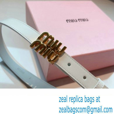 Miu Miu Width 2cm Leather Belt 5CC559 White