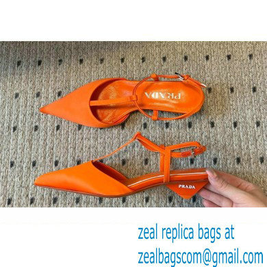 Prada Heel 3.5cm Satin slingback pumps ORANGE Spring 2024