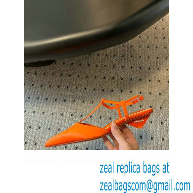 Prada Heel 3.5cm Satin slingback pumps ORANGE Spring 2024