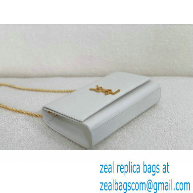 Saint Laurent Kate Medium Bag In grained leather white with gold hardware 2024(original quality)