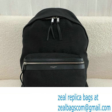 Saint Laurent city backpack Bag in canvas, nylon and leather 534967 Black