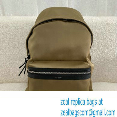 Saint Laurent city backpack Bag in canvas, nylon and leather 534967 army green