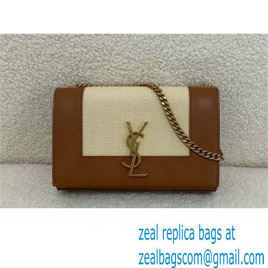 Saint Laurent kate small in canvas and leather NATUREL AND BRICK 2024(original quality)