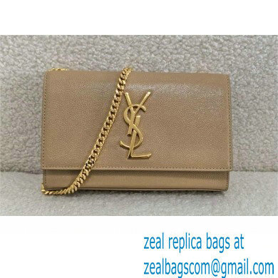 Saint Laurent kate small in grain de poudre embossed leather beige 2024(original quality)