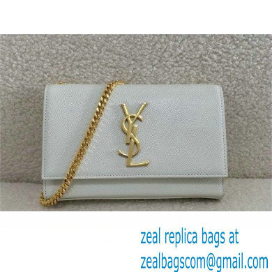 Saint Laurent kate small in grain de poudre embossed leather white 2024(original quality)