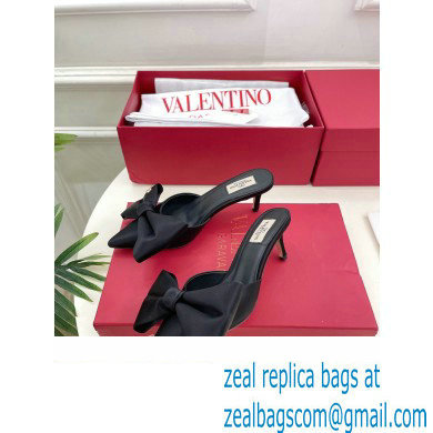 Valentino Heel 6cm Un Chateau Bow Mules Satin Black 2024