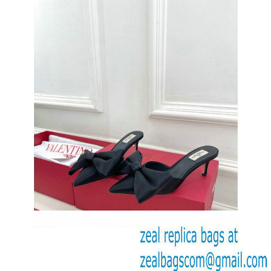 Valentino Heel 6cm Un Chateau Bow Mules Satin Black 2024